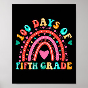 Póster 100 Días De Niños Maestros De Quinto Grado 100 Día