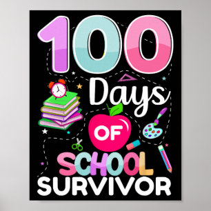 Póster 100 Días De Niños Sobrevivientes De La Escuela 100