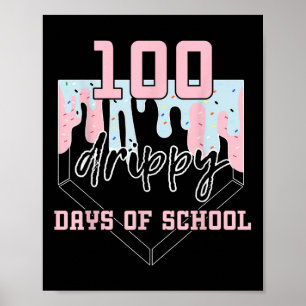 Póster 100 Días De Perforación En La Escuela Crema De Hie