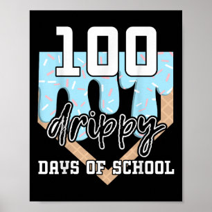 Póster 100 Días De Perforación En La Escuela Crema De Hie