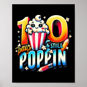 Póster 100 Días De Poppin Fun Popcorn Tema De Vuelta A Sc