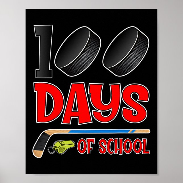 Póster 100 Días De Profesora De Niños Estudiantes De Hock (Frente)