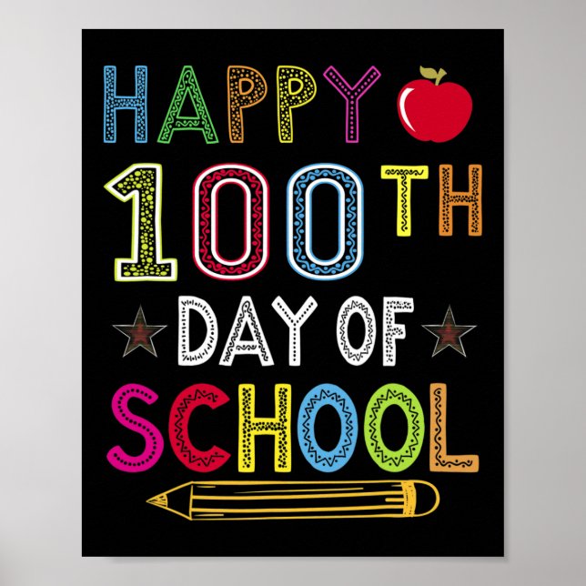 Póster 100 Días De Regalo Escolar Para Estudiantes (Frente)