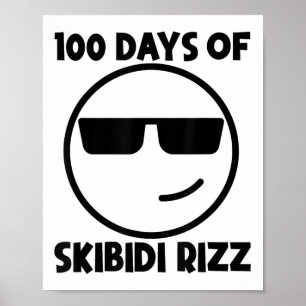 Póster 100 Días De Skibidi Rizz Funny Guay 100 Día De