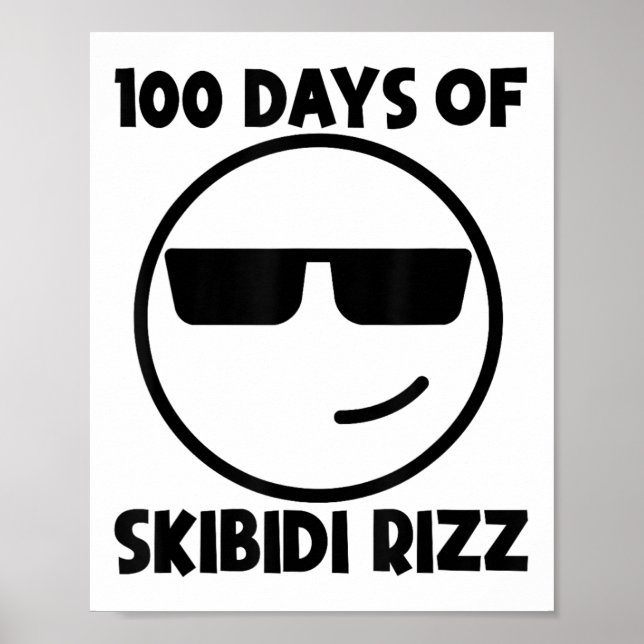 Póster 100 Días De Skibidi Rizz Funny Guay 100 Día De (Frente)