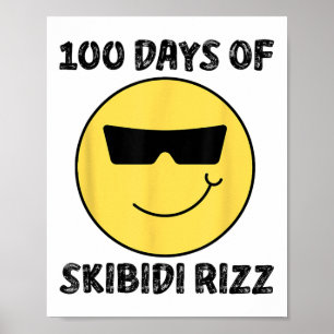 Póster 100 Días De Skibidi Rizz Funny Guay 100 Día De
