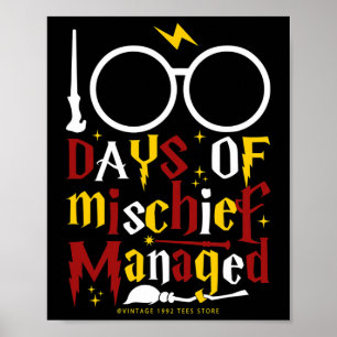 Póster 100 días de travesura de un maestro administrado