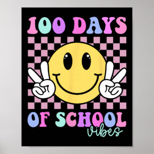 Póster 100 días de vibes sonríe a profesor Chica 100 días