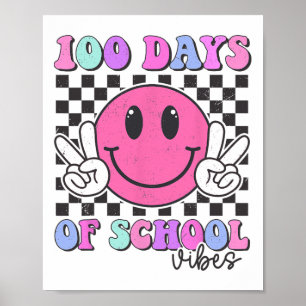 Póster 100 días de vibes sonríe a profesor Chica 100 días