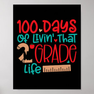 Póster 100 días de vida en segundo grado 100 días