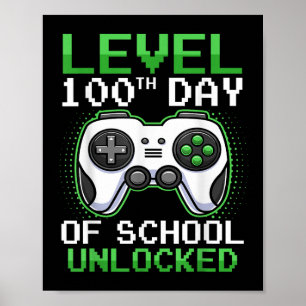 Póster 100 Días De Video Jugador Escolar 100 Días De