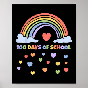 Póster 100 días del arcoiris de los niños maestros
