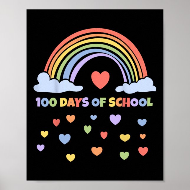 Póster 100 días del arcoiris de los niños maestros (Frente)