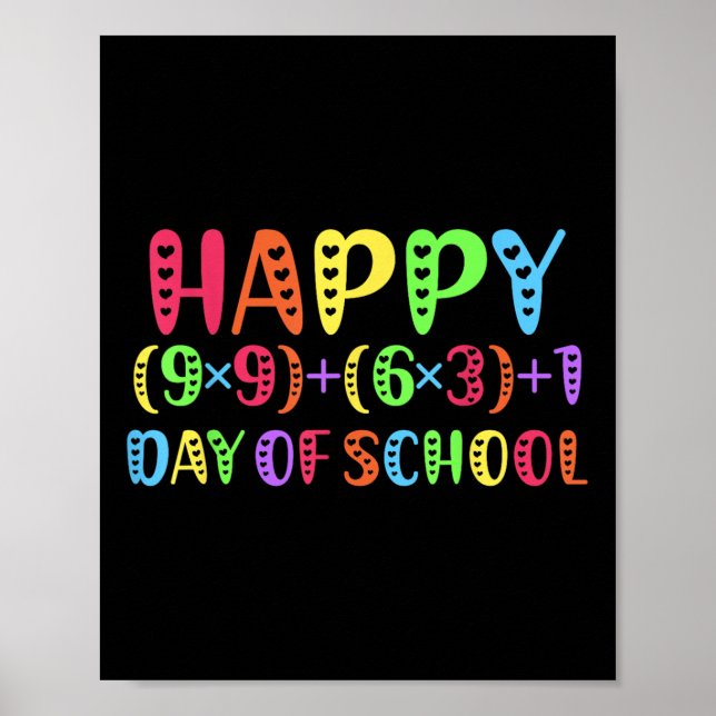 Póster 100 días del arcoiris del profesor de matemáticas  (Frente)