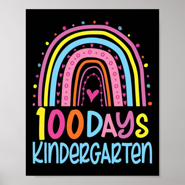 Póster 100 Días del Arcoiris Infantil Feliz 100 Días (Frente)