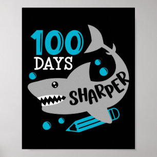 Póster 100 días del Día 100° del Colegio de Tiburones Tib