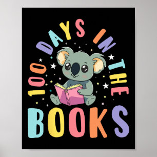 Póster 100 Días En Los Libros Koala Leyendo El 100 Día De