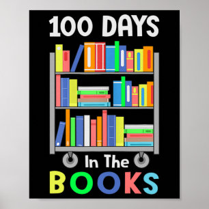 Póster 100 Días En Los Libros Leyendo A Maestra Bibliotec