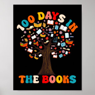 Póster 100 días en los libros leyendo docente 100 días
