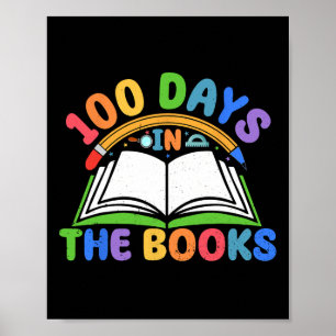 Póster 100 días en los libros leyendo profesores 100 días