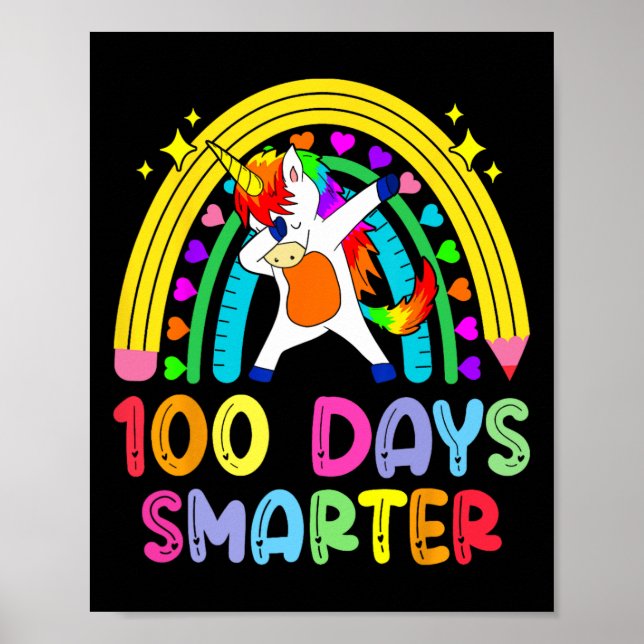 Póster 100 Días Escolares Arcoiris 100 Día del Escolar (Frente)