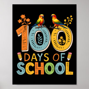 Póster 100 Días Escolares Coloridos Sol Conduce Al Profes