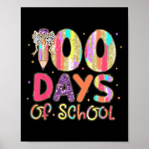Póster 100 Días Escolares Coquette Lápiz De Maestros Gi