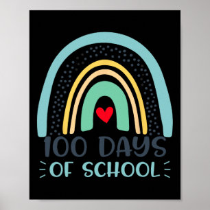 Póster 100 Días Escolares De Arcoiris 100º Día De Colegio