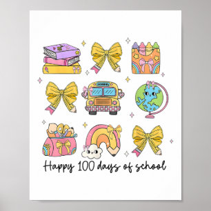 Póster 100 Días Escolares De Maestros De Coquette