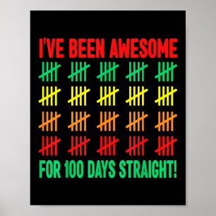 Póster 100 Días Escolares De Niños Camisas 100 Días Escol