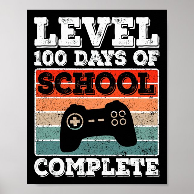 Póster 100 Días Escolares De Videojuegos De Jugadores Com (Frente)