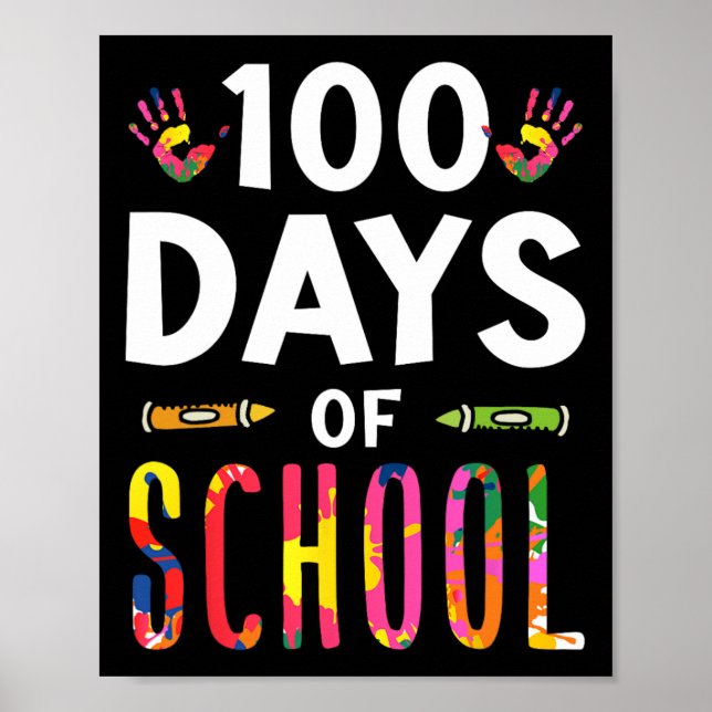 Póster 100 Días Escolares Diciendo Bello Equipo (Frente)