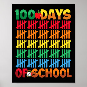 Póster 100 Días Escolares Felices 100 Días De Enseñanza E