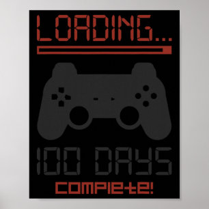 Póster 100 Días Escolares Jugadores De Videojuegos Comple