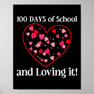 Póster 100 Días Escolares Y Amantes Estudiantiles De Ti