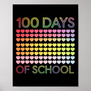 Póster 100 Días Escolares Y Todavía Me Encantan Los Coraz