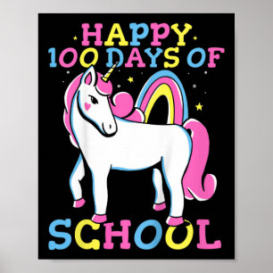 Póster 100 días felices de Chicas escolares 100 días de c