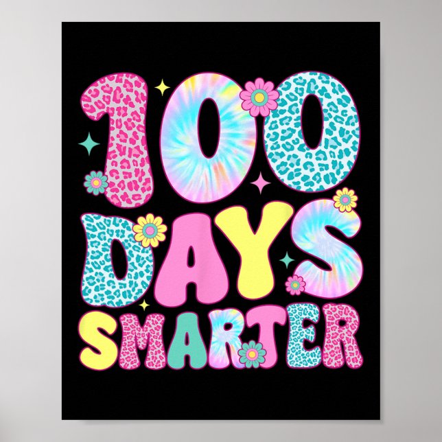 Póster 100 días felices del Día del Arco Escolar 100 días (Frente)