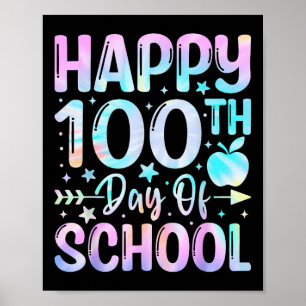 Póster 100 días felices del Día del Arco Escolar 100 días