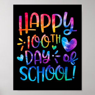 Póster 100 días felices del Día del Arco Escolar 100 días