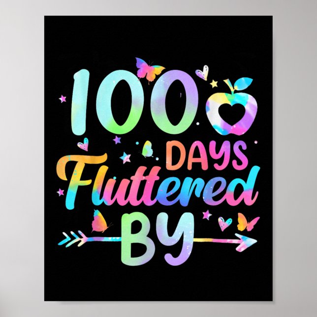 Póster 100 Días Fluidos Por - 100º Día De Enseñanza (Frente)