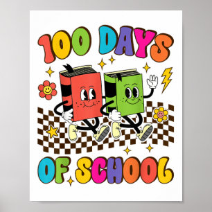 Póster 100 Días Groovy De Niños Escolares 100º Día De Ens