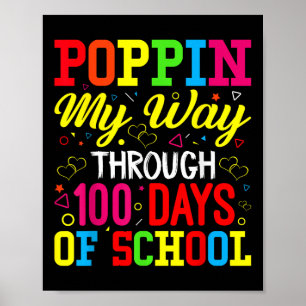 Póster 100 días, la escuela me lleva a través de 100 días