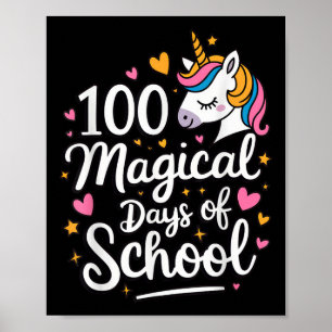 Póster 100 días mágicos de Chicas de unicornio escolares