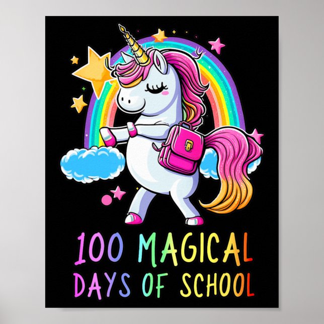 Póster 100 días mágicos lluvias en Unicornio (Frente)