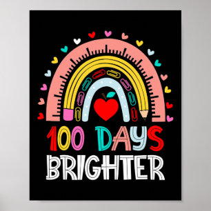 Póster 100 días más brillante arcoiris 100 días de escuel