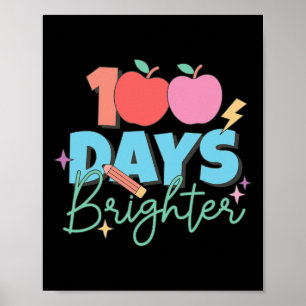 Póster 100 días más Brillantes 100 días de escuela