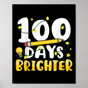 Póster 100 días más Brillantes 100 días de escuela 100 dí