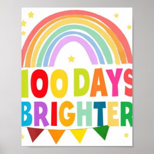 Póster 100 Días Más Brillantes Feliz 100 Días De Maestría