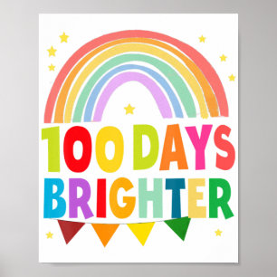 Póster 100 Días Más Brillantes Feliz 100 Días De Maestría